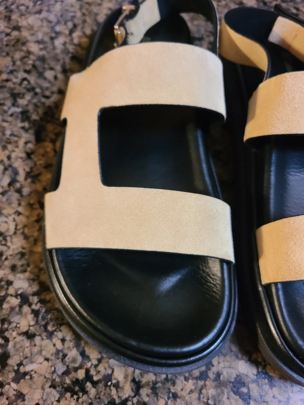 ALOHAS Beige Suede Platform Sandals - Picture 6 of 10
